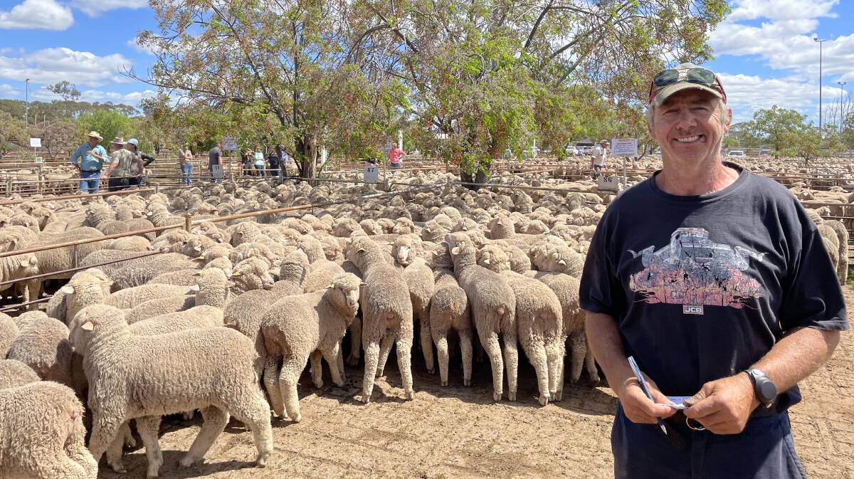 PRESENTATION GOALS: Matt Goodwin, McClintock Farming, West Wyalong, NSW, with the best presented pen of lambs at West Wyalong, which sold for $164.