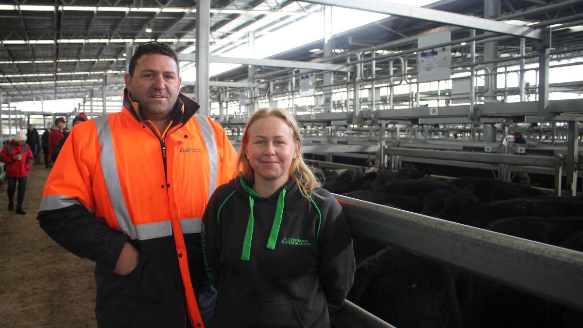 Buyers Bessie and Stuart Sealey, Meadow Top, Smythesdale, were at CVLX Ballarat to buy trade cattle for the first time to add to their breeding stock.