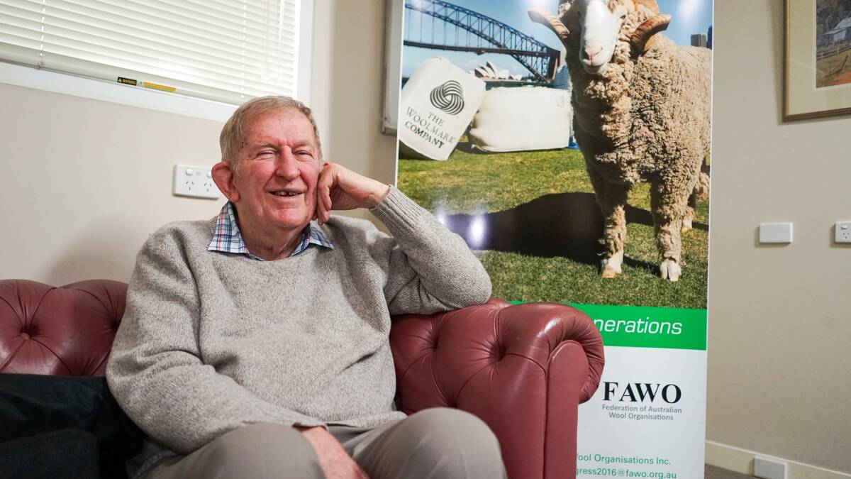 Peter Morgan, 82, is hanging up his boots from his executive director role at the Australian Council of Wool Exporters and Processors and the Private Treaty Wool Merchants of Australia. Picture by Rachel Simmonds
