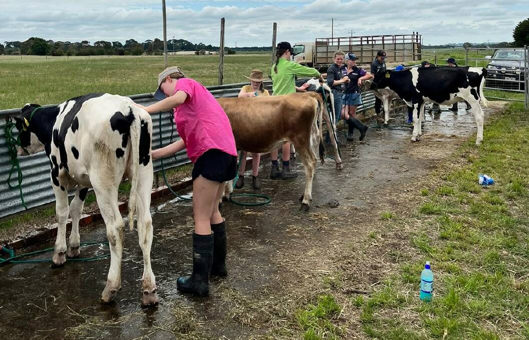 About 50 young people aged 8-16 have joined a Noorat camp to learn more about the dairy industry. Picture supplied