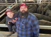 Jackson, 6, and father James Shandley, Meeniyan, represented Heather Shandley, Meeniyan, who sold 22 black steers to a top price of $2040.