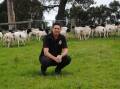 Sherwood Park Dorper stud principal Ross Cheesewright, Bunyip, with some of his breeding ewes. Picture by Barry Murphy 