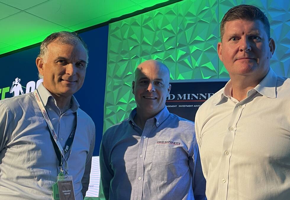 Ord Minnett speakers at Beef Australia, head of asset allocation, Malcolm Wood, Sydney; Queensland state manager, David Lane, and head of debt capital markets, Andrew Gordon, Sydney. 