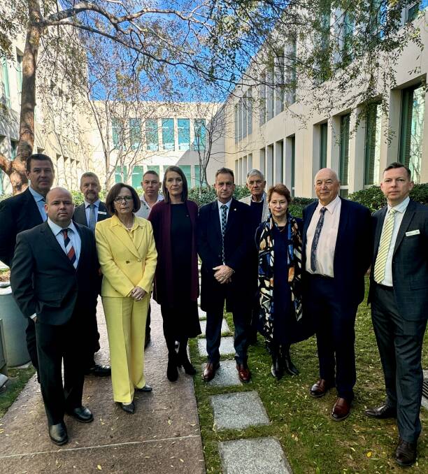 Northern Victorian mayors, politicians and lobbyists have met in Canberra, to express opposition to "open tender" irrigation water buybacks. Picture supplied by the Murray River Group of Councils.