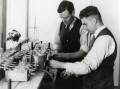 Geoffrey Samuel (left) and Rupert Best, working in the laboratory at Waite Institute in 1934. Picture supplied