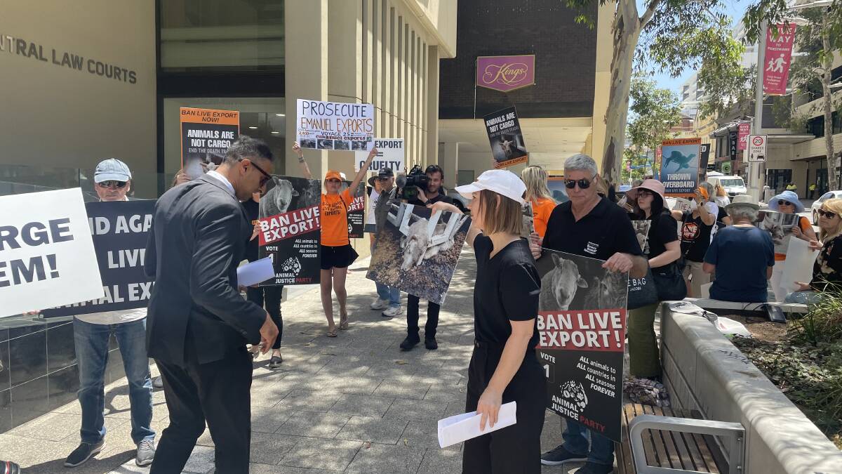 A representative for Emanuel Exports leaves court after animal cruelty charges against the company and its bosses were dropped. Picture: Tamara Hooper. 