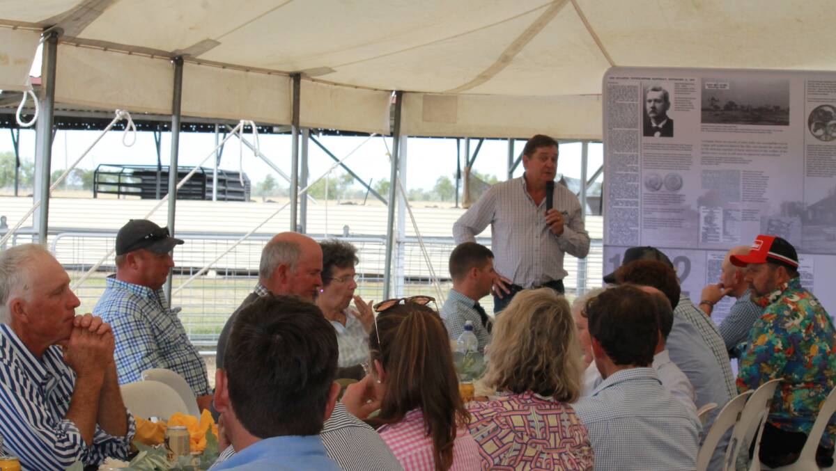 AWI director Don Macdonald addresses the crowd at the Queensland State Sheep Show in Blackall. Picture: Victoria Nugent