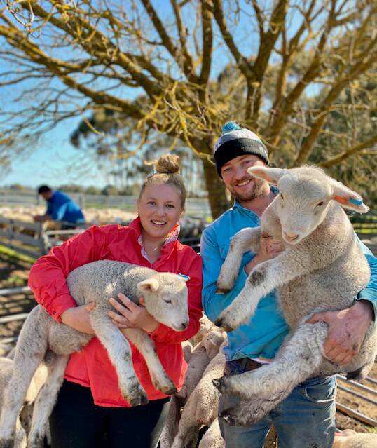 Ballangeich sheep farmers Taylor and Paul Wallace have a strategry to mitigate on-farm risks. Picture supplied