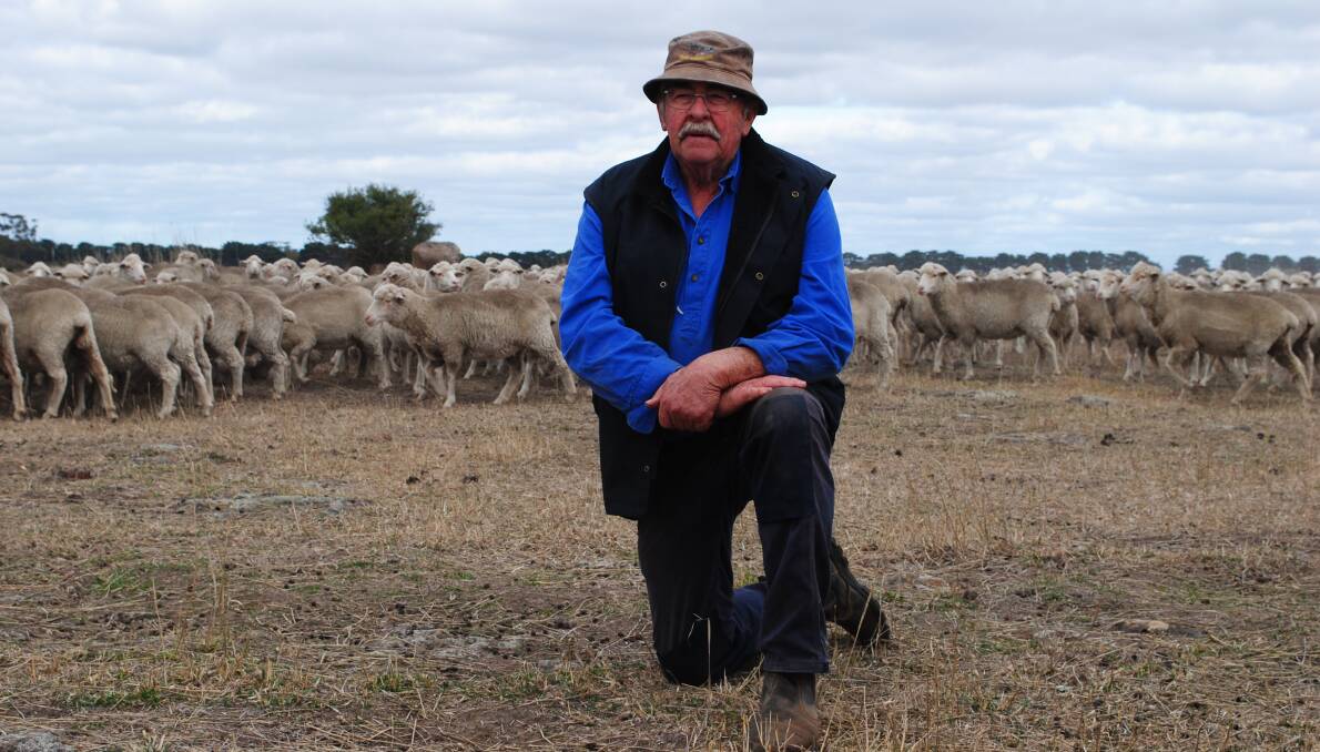 Barunah Park woolgrower Russell Coad says he will be voting for a 1 per cent levy at WoolPoll. Picture by Barry Murphy