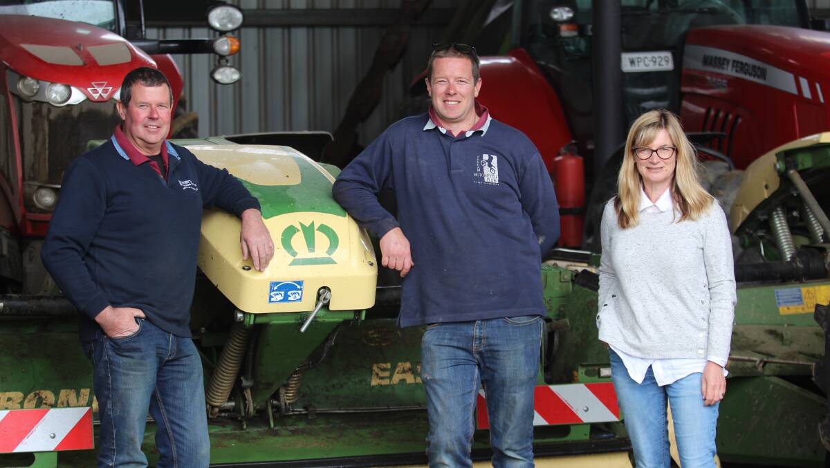 EVERY HOUR COUNTS: Bowden Agricultural Contracting's Wayne, Hayden and Kerrie Bowden aim to have silage baled within 48 hours after mowing.