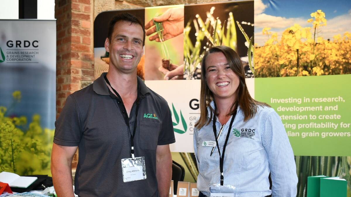UPDATE: Craig Altmann from AGF Seeds and GRDC grower relations manager Courtney Ramsey at the 2020 event in Bendigo. 