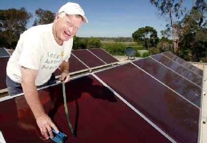 Solar panels on the roof of a Rutherglen, Vic, country house. Photo- Border Mail