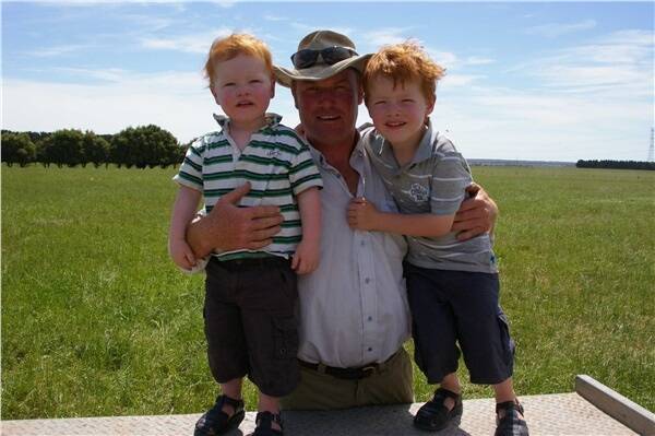 Alex Robinson, Quamby East, Woolsthorpe, pictured with sons Sam (two) and William (five). 