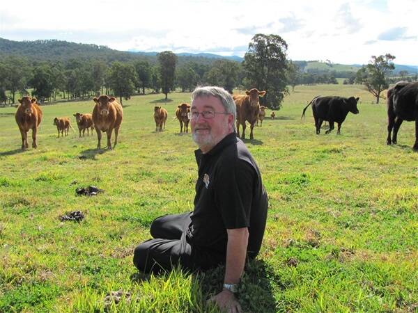 Keith MacCubbin, Cliftonview Limousins, Bairnsdale, pictured on property with some of his stud breeders.
